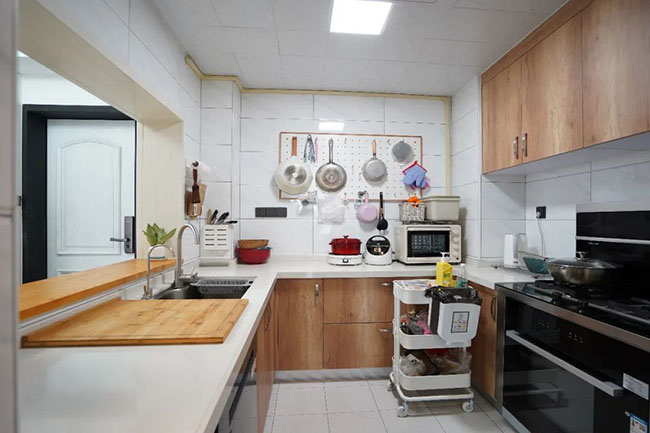 108㎡四居，打造室內(nèi)陽臺+休閑吧臺，體驗日系小清新生活